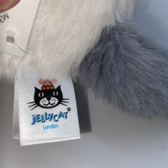 Jellycat Munchkin Cat Soft Plush Stuffed Animal Kitten Kitty White Grey Retired - Picture 6 of 10